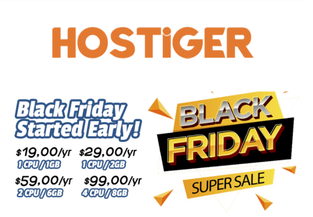 Hostigger：黑色星期五，1核/1G内存/20G SSD/1T流量/100M带宽，19美元/年，买两年送一年，支持支付宝，美国/土耳其/荷兰机房可选-主机之家测评