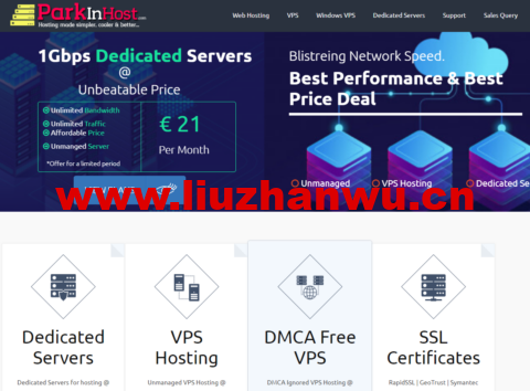 #抗投诉#ParkinHost：俄罗斯VPS，无视DMCA，1核/512M内存/50G HDD/不限流量/200Mbps带宽，€6/月，年付€57.6-主机之家测评