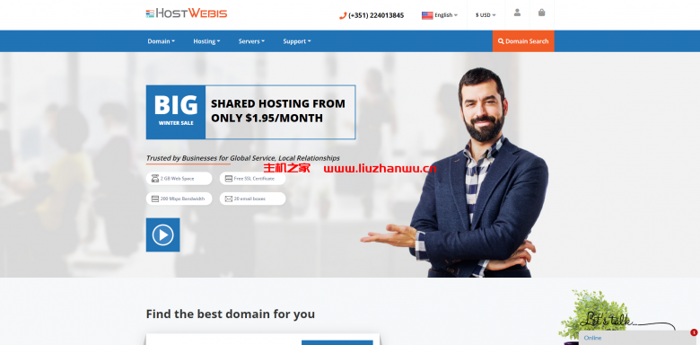 HostWebis：葡萄牙vps，1核/512MB内存/10GB SSD硬盘/500GB流量/1Gbps端口，€3.5/月-主机之家测评