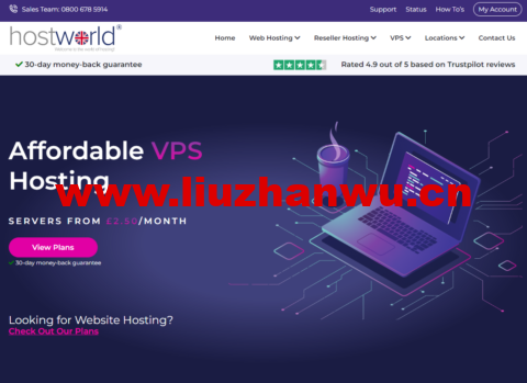 hostworld：美国和英国vps，2核/1GB内存/40GB NVMe/不限流量/1Gbps带宽，€5.9/月起-主机之家测评