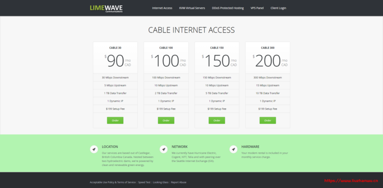 Limewave：$1/月/1核/512MB内存/10GB SSD空间/500GB流量/1Gbps端口/KVM/加拿大vps-主机之家测评