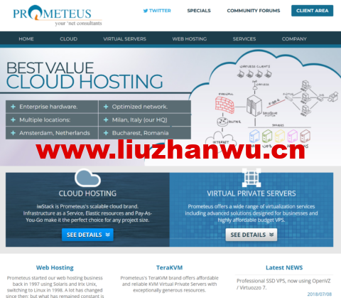 Prometeus：意大利vps，2核/4GB/200GB/10TB流量/1Gbps带宽，€4/月-主机之家测评
