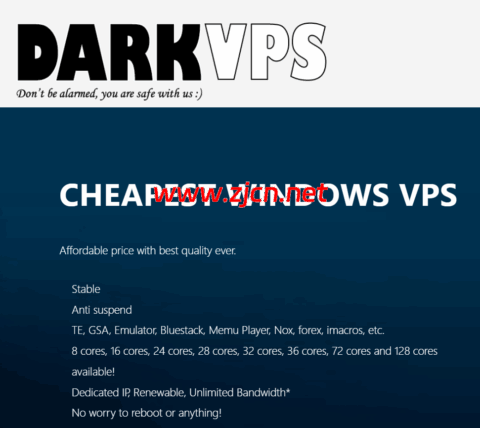darkvps：美国windows VPS，1核/1GB/30GB/1Gbps不限流量，$4/月-主机之家测评